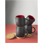 Hearth 400 ml ceramic mug with wooden coaster - Image 8