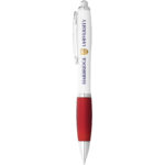 Nash ballpoint pen with white barrel and coloured grip - Image 13