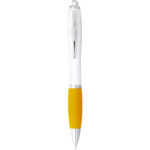 Nash ballpoint pen with white barrel and coloured grip - Image 23