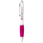 Nash ballpoint pen with white barrel and coloured grip - Image 34