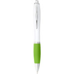 Nash ballpoint pen with white barrel and coloured grip - Image 44