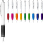 Nash ballpoint pen white barrel and coloured grip - Image 5