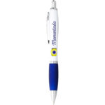 Nash ballpoint pen white barrel and coloured grip - Image 3