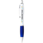 Nash ballpoint pen white barrel and coloured grip - Image 2