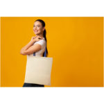 Nevada 100 g/m² cotton tote bag coloured handles - Image 32