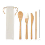 Bamboo cutlery with straw | SETSTRAW