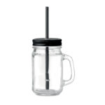 Glass Mason jar with straw | TROPICAL TWIST
