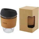 Lidan 360 ml borosilicate glass tumbler with cork grip and silicone lid | Travel mugs - Image 13