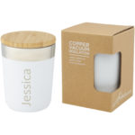 Lagan 300 ml copper vacuum insulated stainless steel tumbler with bamboo lid | Insulated mugs - Image 4