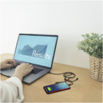 SCX.design C36 3-in-1 rPET light-up logo extended charging cable with round bamboo casing | Cables - Image 7