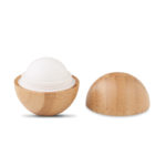 Lip balm in round bamboo case | SOFT LUX
