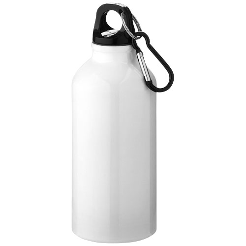 Oregon 400 ml RCS certified recycled aluminium water bottle with carabiner | Water bottles