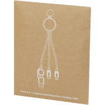 Tecta 6-in-1 recycled plastic/bamboo charging cable with keyring | Cables - Image 3