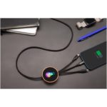 SCX.design C40 5-in-1 rPET light-up logo charging cable and 10W charging pad | Cables - Image 7