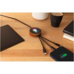 SCX.design C40 5-in-1 rPET light-up logo charging cable and 10W charging pad | Cables - Image 8