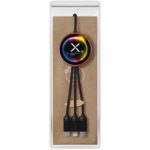 SCX.design C40 5-in-1 rPET light-up logo charging cable and 10W charging pad | Cables - Image 3